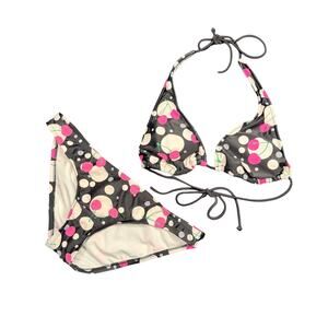 Vintage Surfside Y2K Cherry Polka Dot Bikini Set Medium Rockabilly Two Piece